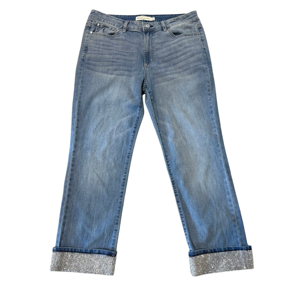 RM Rebecca Minkoff Jeans Women’s 8 Rhinestone Sparkle Cuffs Stretch Party